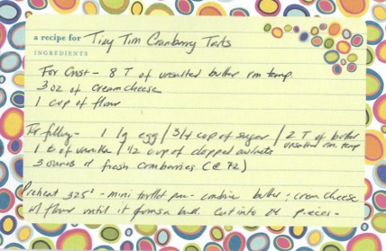 Tiny Tim Cranberry Tarts Recipe